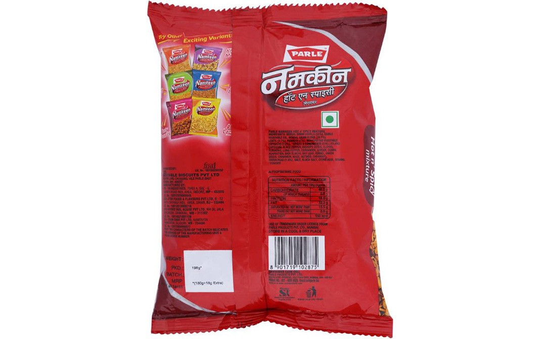 Parle Namkeen Hot n' Spicy Mixture   Pack  198 grams